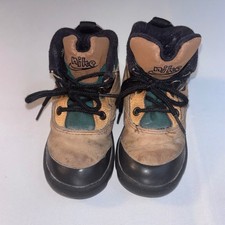 Vintage Nike ACG Toddler Size 8 Hiking Boots Brown Green Leather 950809