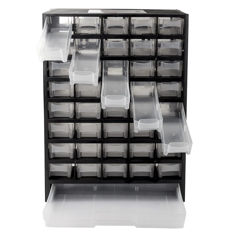 Sortimentskasten Sichtlagerschrank Kleinteilemagazin KS 41-fach schwarz/weiß - Bild 3 von 4