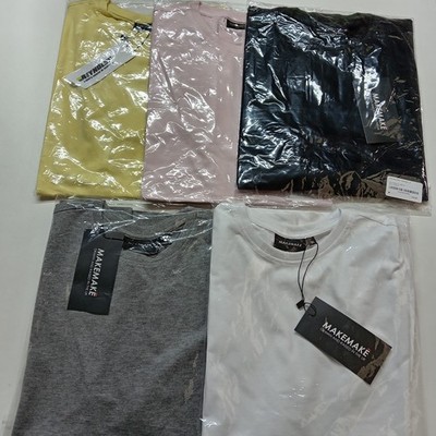 Herren 5er Pack Uni Blanko T-Shirts Multipack Tee Shirt 100% Baumwolle verschiedene Farben