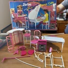 Vintage 1990s Miscellaneous Mattel Barbie Furniture With Vintage Box Dance Cafe