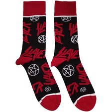 SLAYER "LOGOS AND PENTAGRAMS" Socks Unisex US Size 8-12 New With Tags