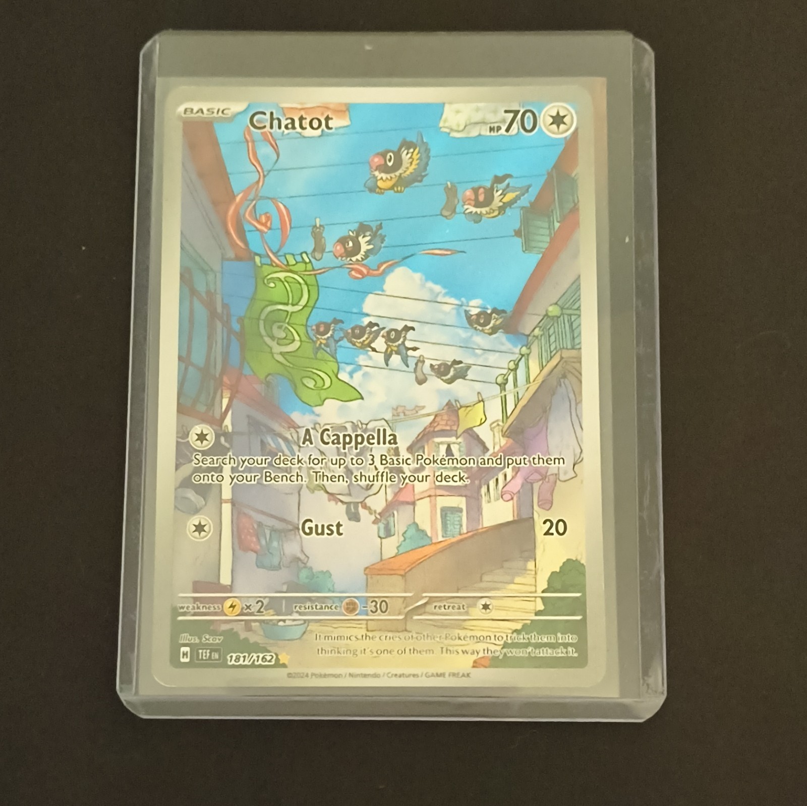 The Pokemon Company Chatot 181/162 SV05 Temporal Forces Illus Rare Holo ENG 2024
