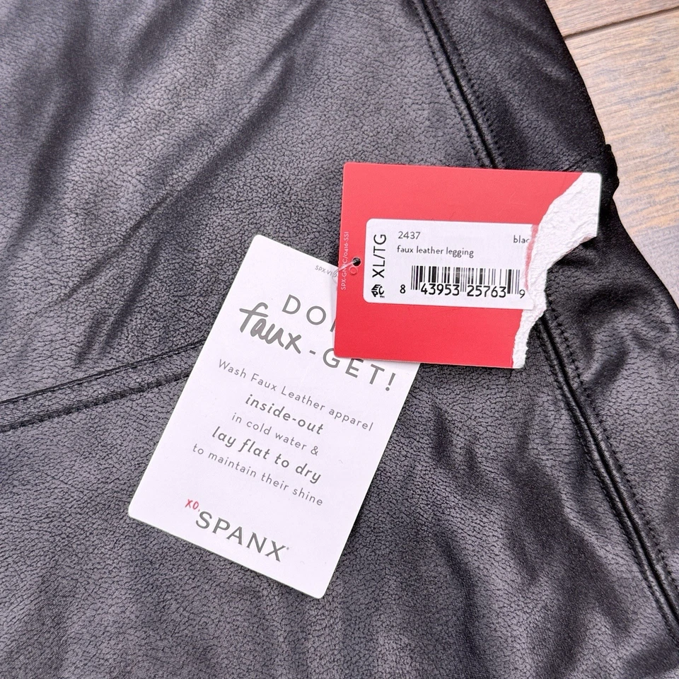 Leggings Spanx Imitación Cuero Mujer Extra Grandes Negros 2437 Nuevos  Foto 4 de 4