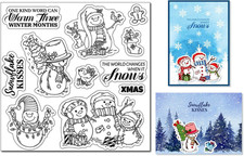 Christmas Snowman Clear Stamps Set Winter Family Scrapbooking Stamp Rubber Stamp