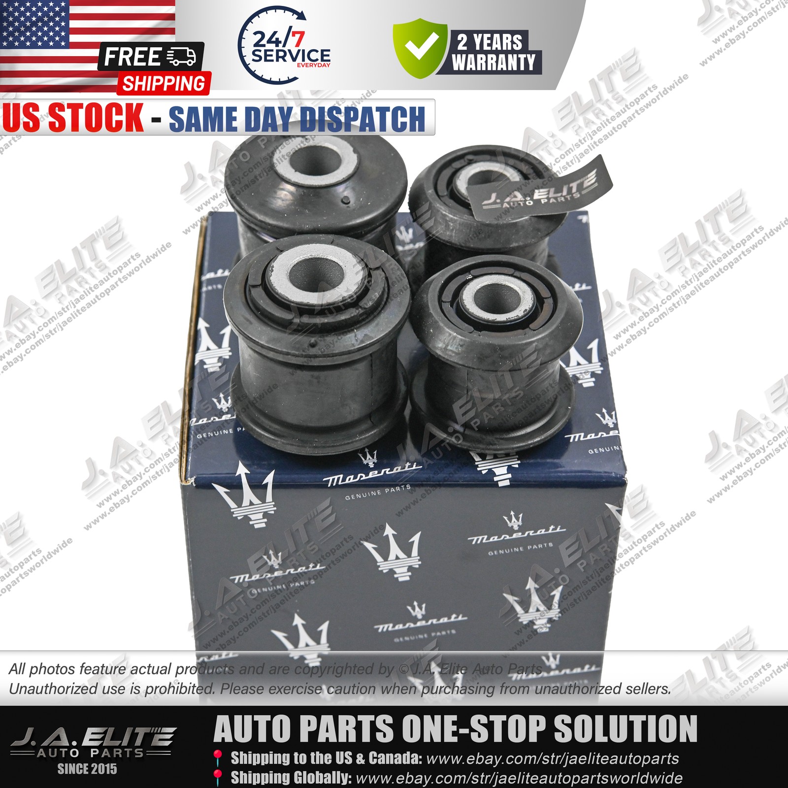 4pcs Rear Control Arm Bushing Kit fit Maserati Quattroporte GC GT, 980139890