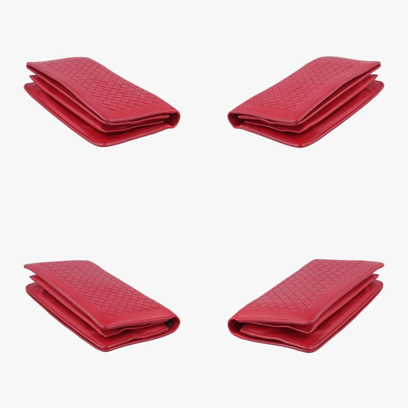 BOTTEGA VENETA Intrecciato Shoulder Bag Red Purse Leather Unisex Auth R02141 thumbnail 4