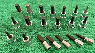 Lot of Craftsman Hex Drive Sockets, 42701, 3/16 to 4665, 3/8, 4mm-10mm Z-AG