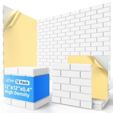 12 Pack Acoustic Panels with Self Adhesive Sound Proof 12 Brick, White