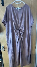 Next blush pink summer 100% cotton midi jersey dress Nee size 22