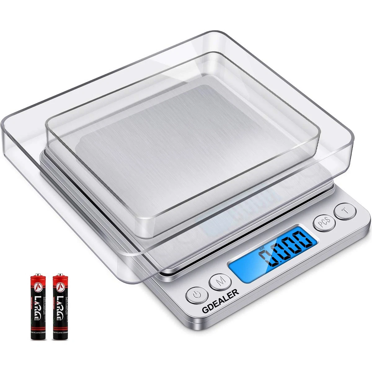 Balanza comida digital precisa 0.01 g cocina cafe LCD retroiluminada plata