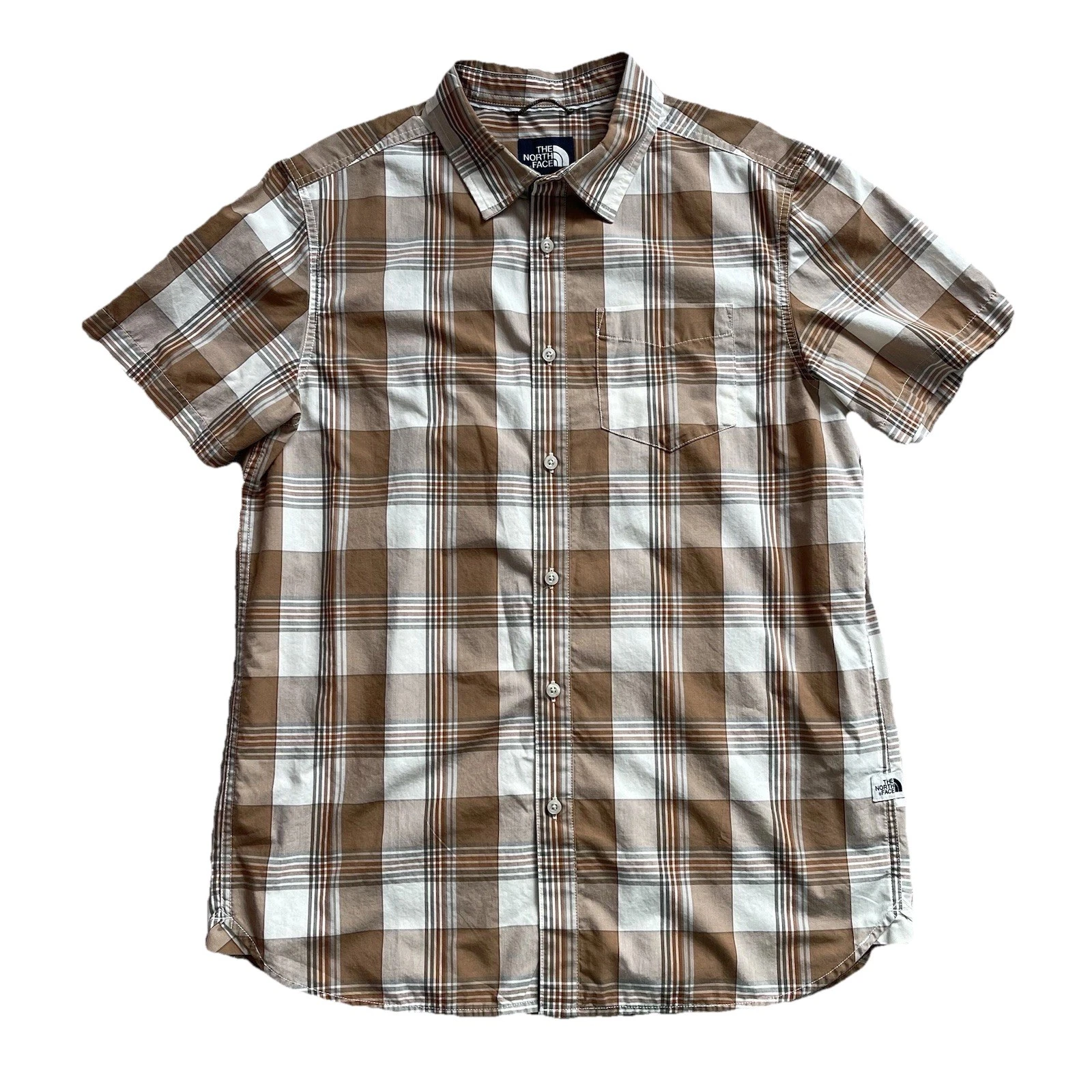 The North Face Mens L Plaid Short Sleeve Button Up Hiking Casual Shirt
