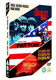 ww2 triple   The Longest Day - PATTON -  TORA !  TORA !   TORA !    brand new