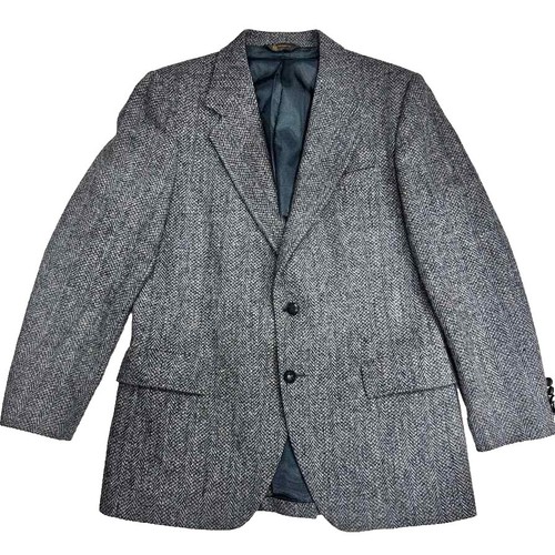 Alfred Dunhill Gold Button Blazer Mens 44R Blue Suit Jacket Wool