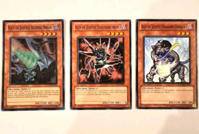 Yugioh! Super Rare Ally of Justice Reverse Break /Thousand Arms /Unknown Crusher