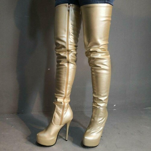 Womens Ladies Over Knee Boots Platform 