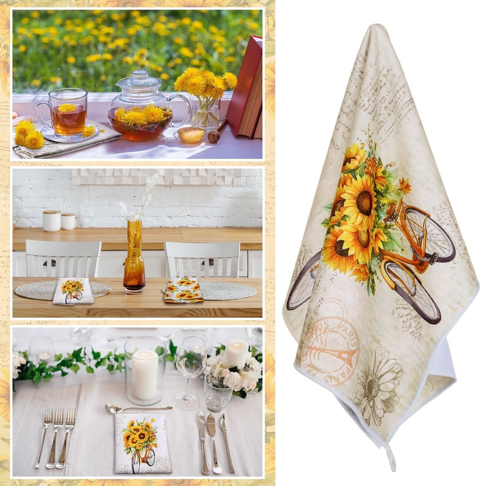 6 Pcs Kitchen Towels Absorbent Dish Towels Decorative Tea Towels Fast