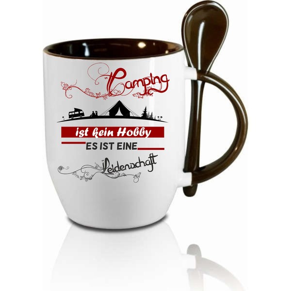 "LöFfeltasse / Kaffeetasse \" Camping Ist Kein Hobby Es Ist Eine Leidenschaft \""-image