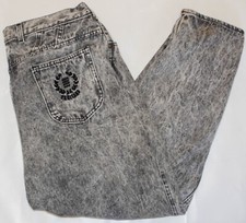 Vintage 1980s PS Gitano Acid Wash High Waist Mom Style Tapered Jeans Size 37x25