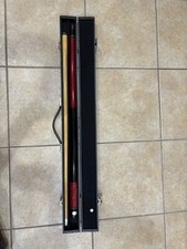 Harvard Pool Cue Stick 57" Wood Brown Black 2 Piece with Hard case