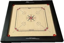 Precision 16mm Carrom Board with Coins, Striker & Powder - Natural Wood Elegance