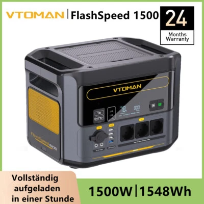 VTOMAN FlashSpeed 1500 1548Wh Tragbare Powerstation 1500W Solargenerator LiFeP04