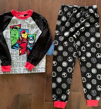 new kids boys Marvel avenger black red pajamas long sleeve set- SML