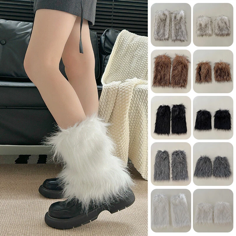 Women Faux Fur Leg Warmers Boots Socks Fluffies Boot Cover Warming Foot Sleeve - image 2 of 4