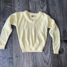 Vintage Winnie The Pooh Disney Girls Yellow Sweater Made In USA M 6-7