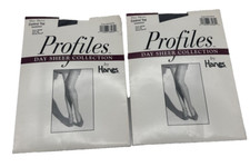 Vintage Hanes Profiles Sheer Control Top Pantyhose Sandalfoot Size AB 00N28