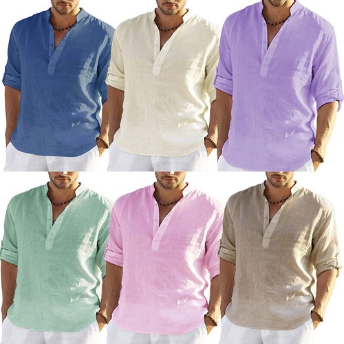 Chemise Respirante Chemise Homme Lin à Manches Longues COOFANDY - Décontractée Et Respirante - Pour Bureau, Plage Ou Soirée - Plusieurs Coloris Chemise Décontractée Manches Longues