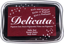 Tsukineko Delicata Pigment Ink Pad - Ruby Red 3.75" X 2.6"