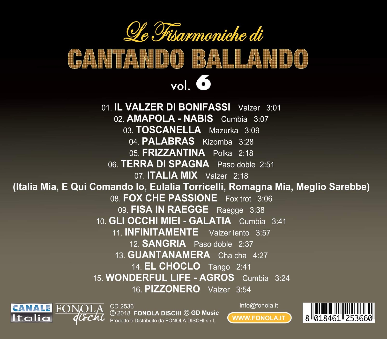 Compilation Le Fisarmoniche Vol.6 Di Cantando Ballando (CD)
