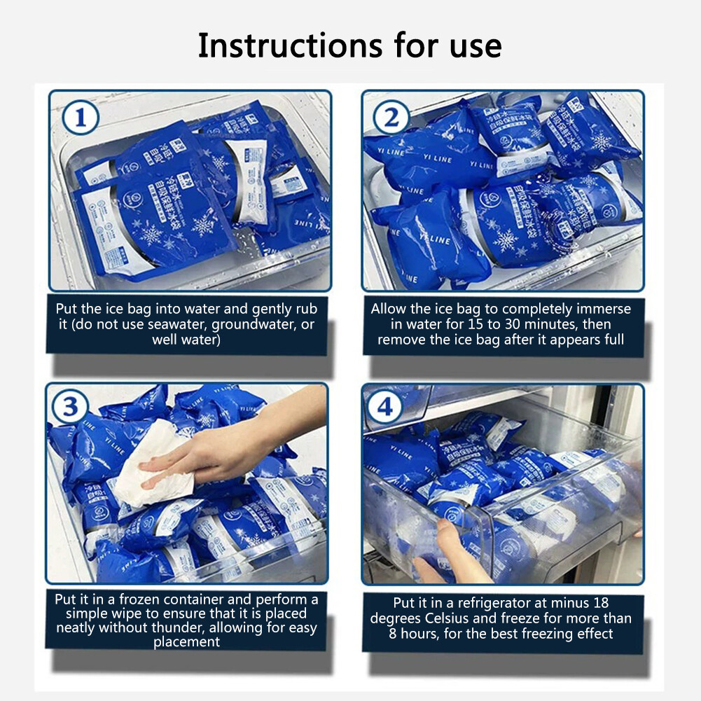 EB 20pcs 200ml Disposable Ice Bag for Insulation Box Foam Box Ice Pack