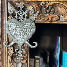 Erzulie Dantor Veve Haitian Art | Fair Trade Metal Wall Sculpture 5"x8¼"