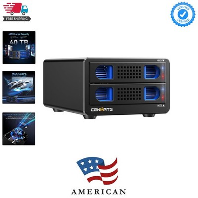 Aluminum 2 Bay Hard Drive Enclosure with Cooling Fan for 2.5 /3.5'' SATA HDD/S...