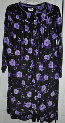 Aria Collection Night Gown Women's Size M (8-10) Floral Sleepwear Long Sleeve