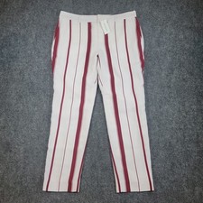 NWT Banana Republic Avery Ankle Pants 2 White Burgundy Bold Stripe Trousers 523