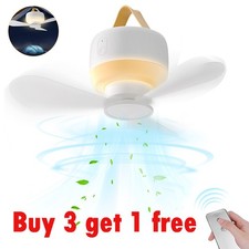 Camping Fan with LED Lantern USB Rechargeable Battery Powered Tent Fan Portable