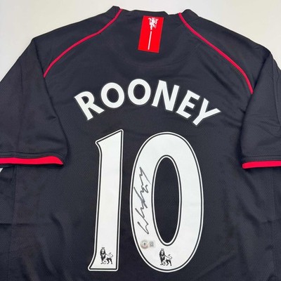 Autographed/Signed Wayne Rooney Manchester United Black Jersey
