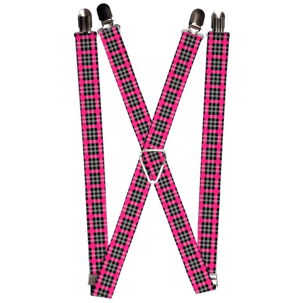`Suspenders - 1.0`` - Plaid Black/Gray/Fuchsia` (Us Import) ACC NEU-image