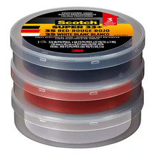3/4 In. X 66 Ft. Vinyl Electrical Tape, Black/Red and White 3-Pack 