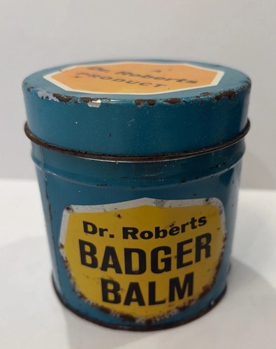 Vintage Badger Balm Cow Medicine Tin Can Dr. Roberts Veterinarian Waukesha