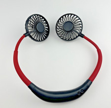 Portable USB Rechargeable Neckband Dual Mini Fan Hands-Free Cooling