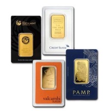 Perth Mint, Credit Suisse, Valcambi Suisse, PAMP 99.99% Gold Bars 1oz Each 3996.00 per troy oz