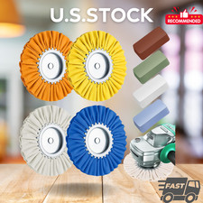 NEW 8 Inch Airway Buffing Wheels 5/8 Arbor Polishing Kit Angle Grinder 8 Pcs