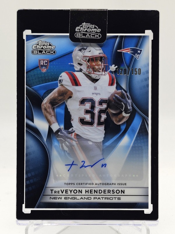 TREVEYON HENDERSON 2025 TOPPS CHROME BLACK ROOKIE BLUE REFRACTOR AUTO /150 Q6638