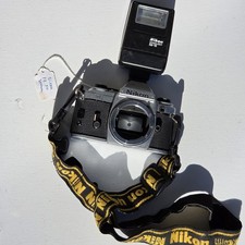 Nikon FG 35mm Film Camera with Original SB-18 Flash  Strap NOT TESTED