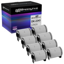 8PK Compatible Brother DK-2243 White Paper Tape - 4 in x 100 ft