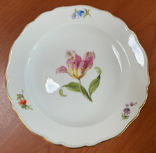 Meissen Porzellan Speiseteller Blumen Gold Kn...
