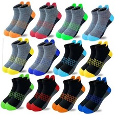 Boy Socks 12 Pairs Ankle Athletic Sock for Kids Low Cut 7-10 Years Multi 03